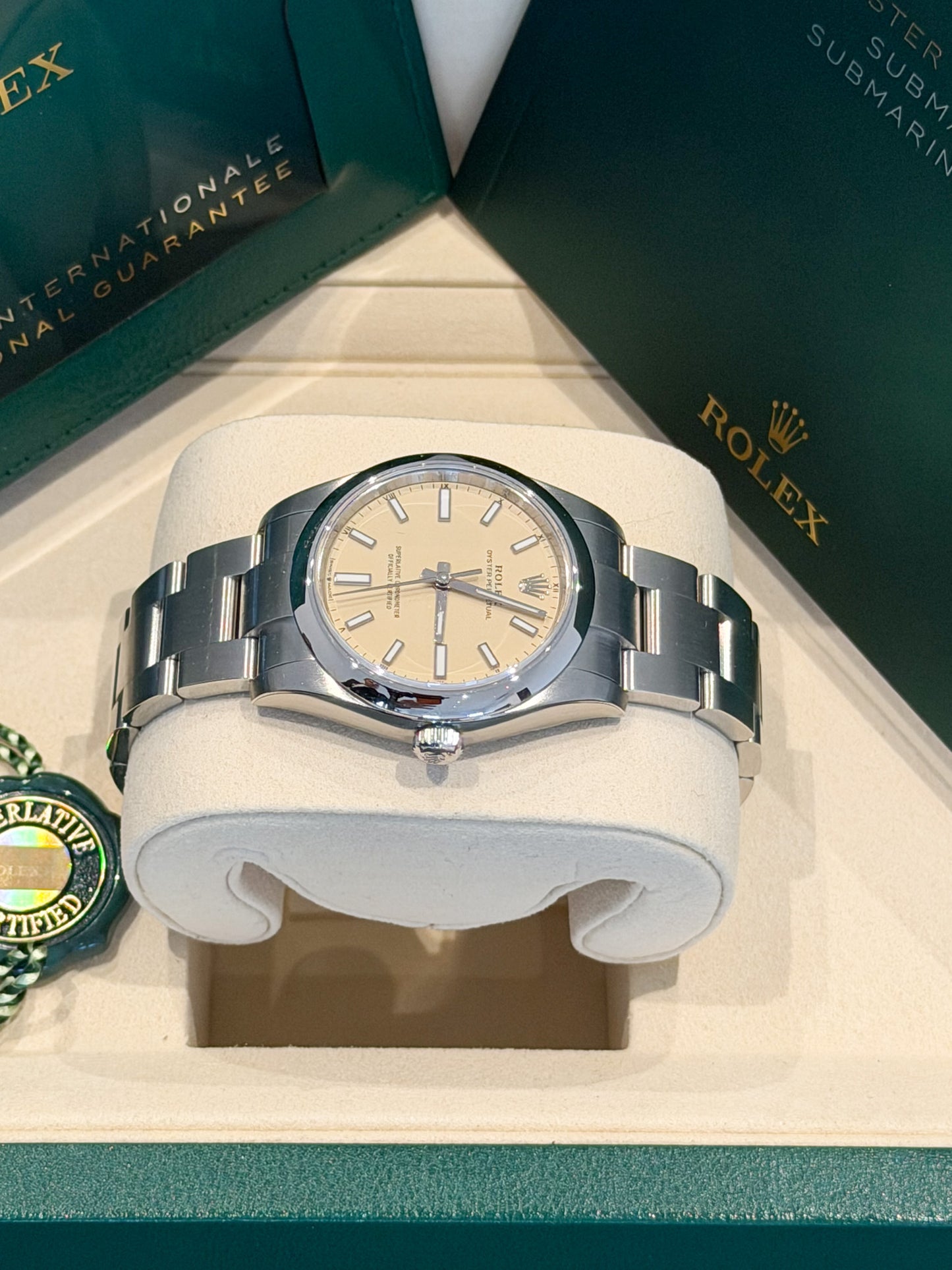 Rolex Oyster Perpetual Beige Dial 34mm