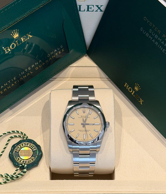 Rolex Oyster Perpetual Beige Dial 34mm