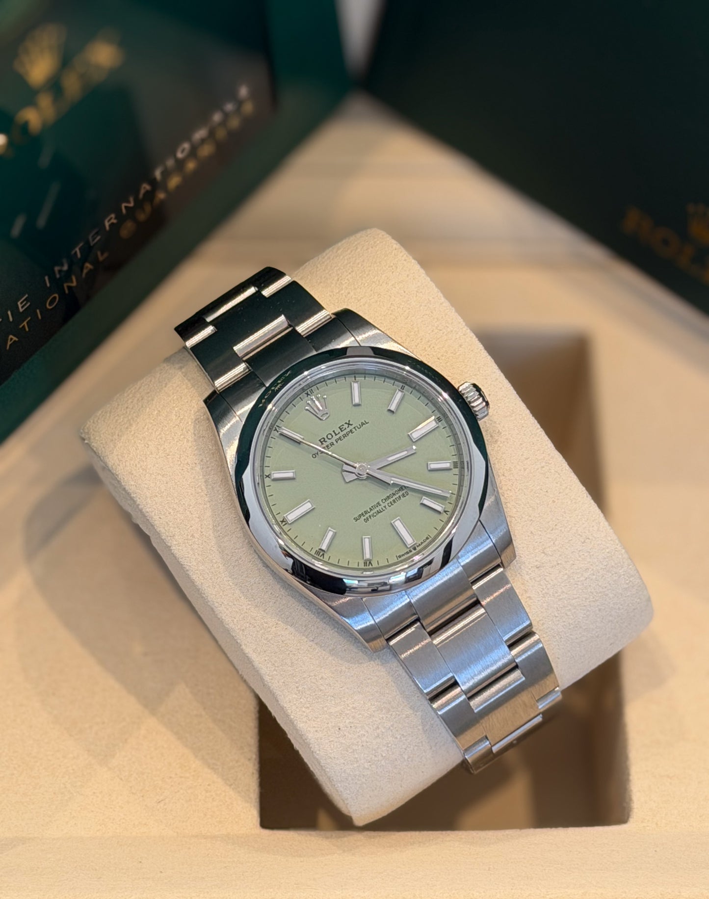 Rolex Oyster Perpetual 34mm Pistacchio Dial